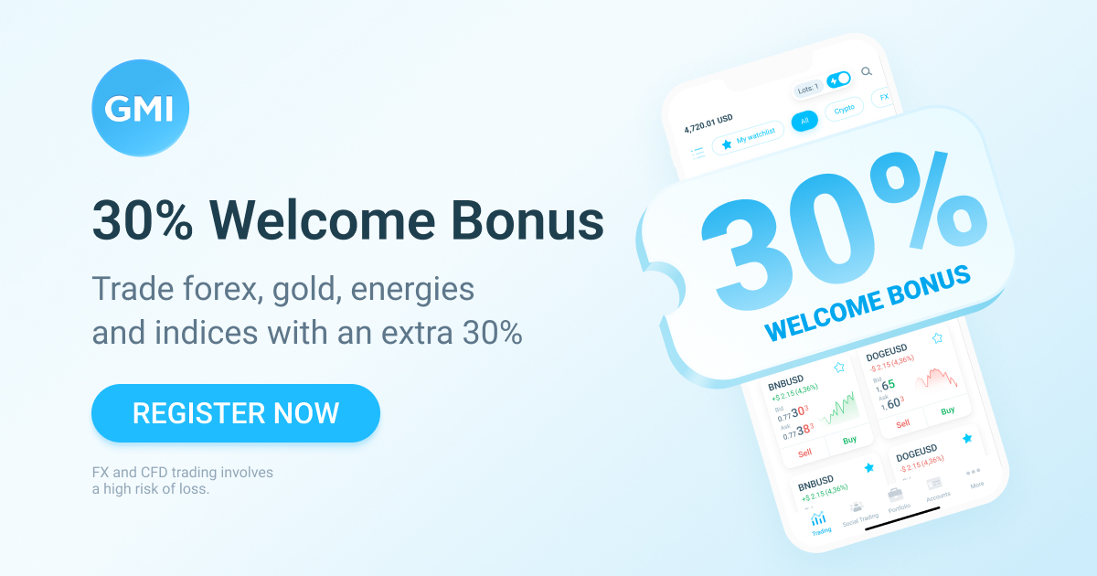 GMI Markets 30% and 15% Forex Deposit Bonus Offer