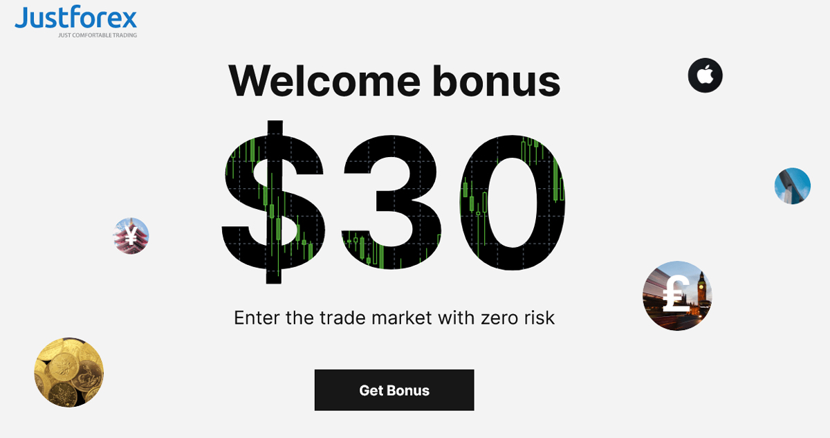 JustForex $30 Forex No Deposit Bonus Start Trading Today
